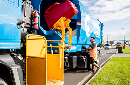 Econowaste Rates funded Rubbish Bin Empty Truck